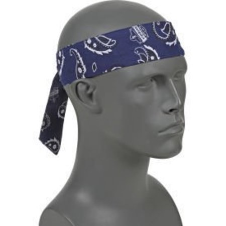 ERGODYNE Ergodyne® Chill-Its® 6700 Evaporative Cooling Bandana - Tie, Navy Western, One Size 12306